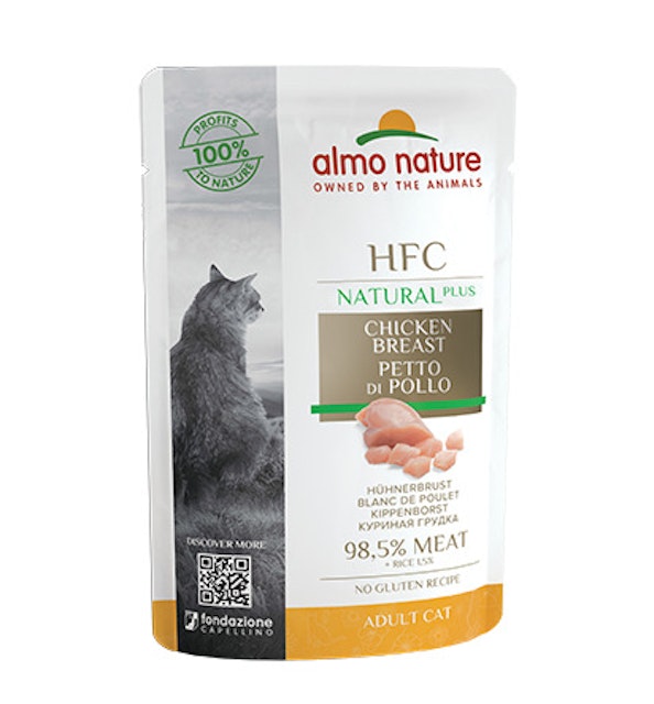 Almo Nature HFC Natural Plus 55g Beutel Katzennassfutter 24 x 55 Gramm HühnerbrustVorschaubild