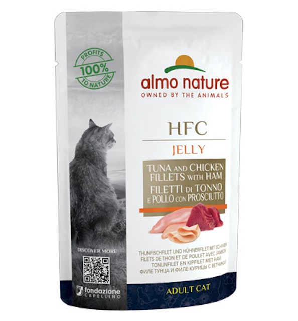 Almo Nature HFC Jelly 55g Beutel Katzennassfutter 24 x 55 Gramm Thunfisch, Huhn & SchinkenVorschaubild