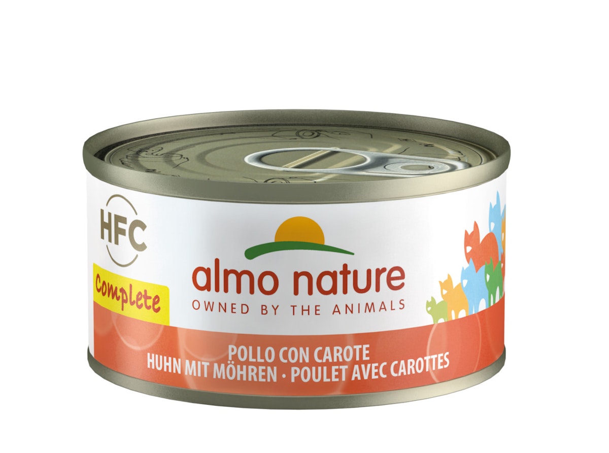 Almo Nature HFC Complete 70g Dose Katzennassfutter Sparpaket 48 x 70 Gramm Huhn mit grünen Bohnen