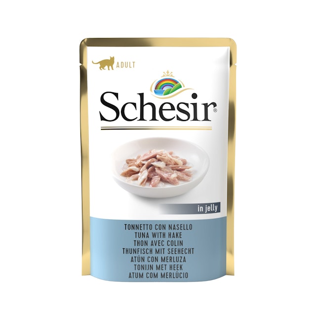 Schesir Jelly Beutel 85 Gramm Katzennassfutter 20 x 85 Gramm Thunfisch und SeehechtVorschaubild