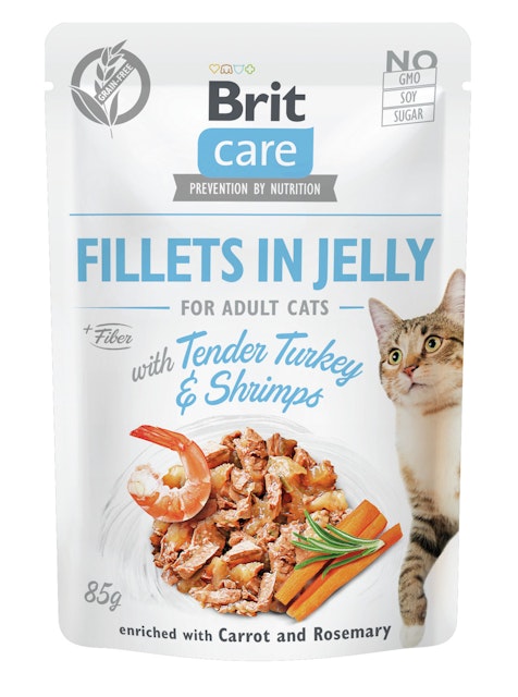 Brit Care Fillets in Jelly 85 Gramm Katzennassfutter 24 x 85 Gramm Turkey&ShrimpsVorschaubild