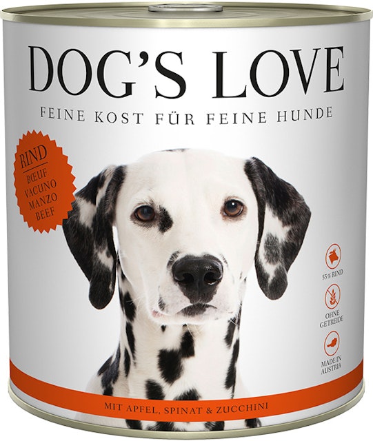 Dog's Love Classic 800g Dose Hundenassfutter 6 x 800 Gramm Rind mit Apfel, Spinat & ZucchiniVorschaubild