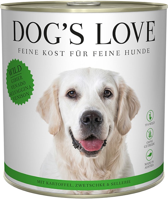Dog's Love Classic 800g Dose Hundenassfutter 6 x 800 Gramm Wild mit Kartoffel, Zwetschke & SellerieVorschaubild