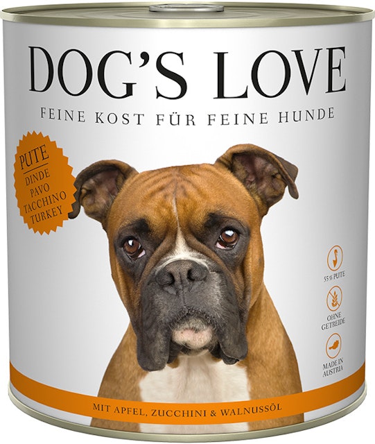 Dog's Love Classic 800g Dose Hundenassfutter 6 x 800 Gramm Pute mit Apfel, Zucchini & WalnussölVorschaubild