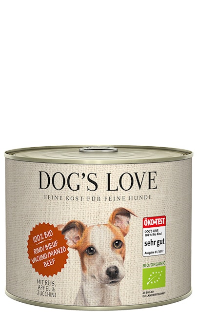 Dog's Love Bio 200g Dose Hundenassfutter 6 x 200 Gramm Rind mit Reis, Apfel & ZucchiniVorschaubild