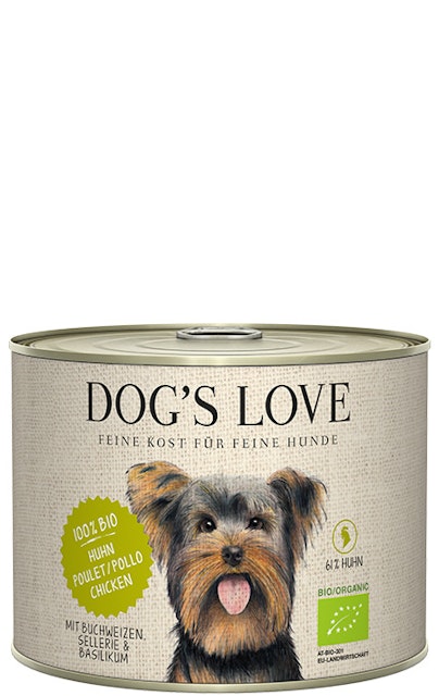 Dog's Love Bio 200g Dose Hundenassfutter 6 x 200 Gramm Huhn mit Buchweizen, Sellerie & BasilikumVorschaubild