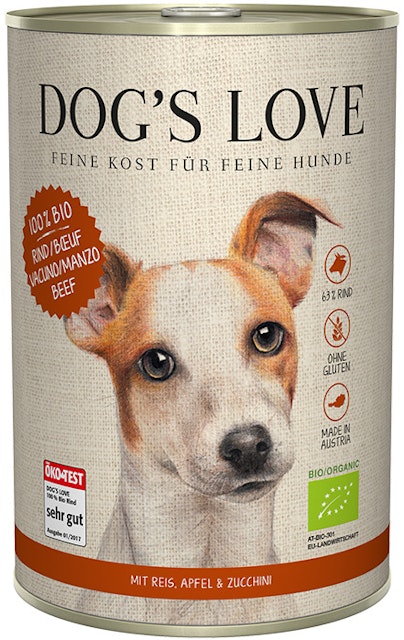Dog's Love Bio 400g Dose Hundenassfutter 6 x 400 Gramm Rind mit Reis, Apfel & ZucchiniVorschaubild