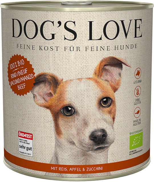 Dog's Love Bio 800g Dose Hundenassfutter 6 x 800 Gramm Rind mit Reis, Apfel & ZucchiniVorschaubild
