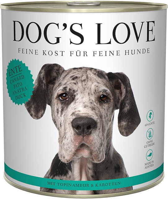 Dog's Love Classic 800g Dose Hundenassfutter Sparpaket 12 x 800 Gramm Ente mit Topinambur & KarottenVorschaubild