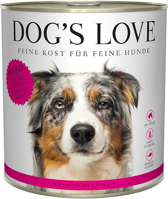 Dog's Love Classic 800g Dose Hundenassfutter 6 x 800 Gramm Pferd mit Pastinaken & TomatenVorschaubild