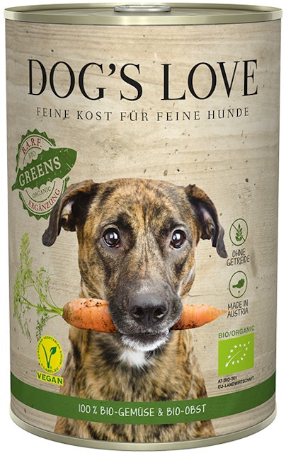 Dog's Love BARF Organics 400g Dose Hundenassfutter 6 x 400 Gramm Bio Greens mit Gemüse & ObstVorschaubild