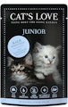 Cat's Love Junior 85g Beutel Katzennassfutter 12 x 85 Gramm Kalb Pur mit Eierschalen & LachsölVorschaubild
