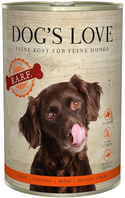 Dog's Love B.A.R.F. 400g Dose Hundenassfutter 6 x 400 Gramm RindVorschaubild