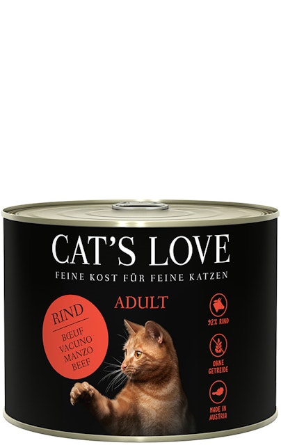 Cat's Love Adult 200g Dose Katzennassfutter 6 x 200 Gramm Rind Pur mit Distelöl & LöwenzahnVorschaubild