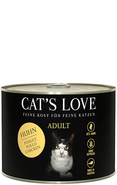 Cat's Love Adult 200g Dose Katzennassfutter 6 x 200 Gramm Huhn Pur mit Leinöl & Brennnessel Vorschaubild