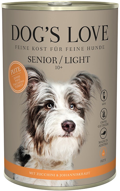 Dog's Love Senior 400g Dose Hundenassfutter 6 x 400 Gramm Pute & Light mit Zucchini & JohanneskrautVorschaubild