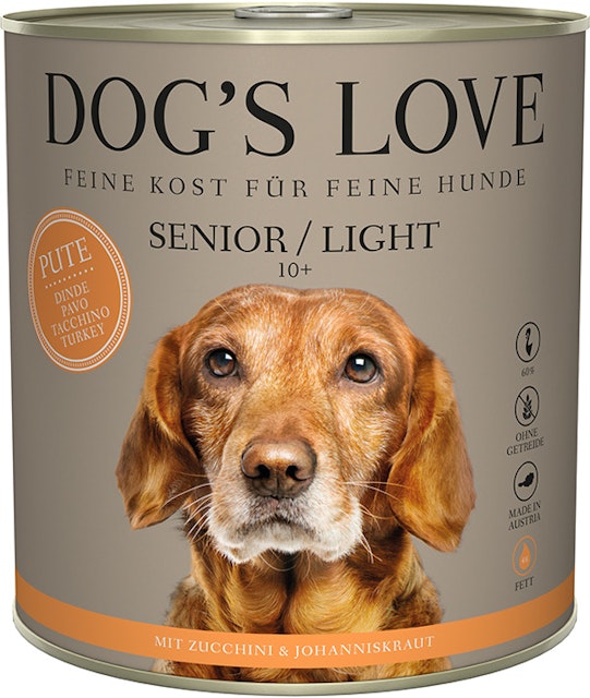 Dog's Love Senior 800g Dose Hundenassfutter 6 x 800 Gramm Pute & Light mit Zucchini & JohanneskrautVorschaubild