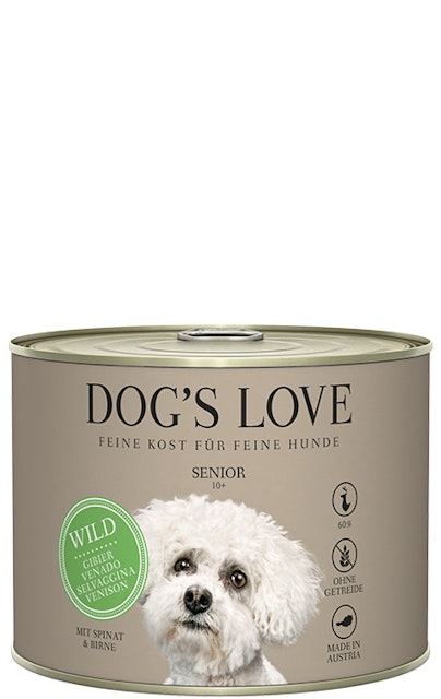 Dog's Love Senior 200g Dose Hundenassfutter 6 x 200 Gramm Wild mit Spinat & BirneVorschaubild