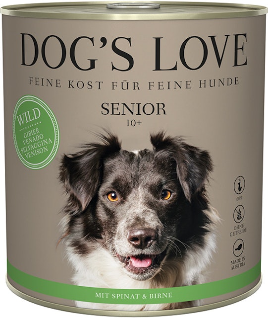 Dog's Love Senior 800g Dose Hundenassfutter 6 x 800 Gramm Wild mit Spinat & BirneVorschaubild