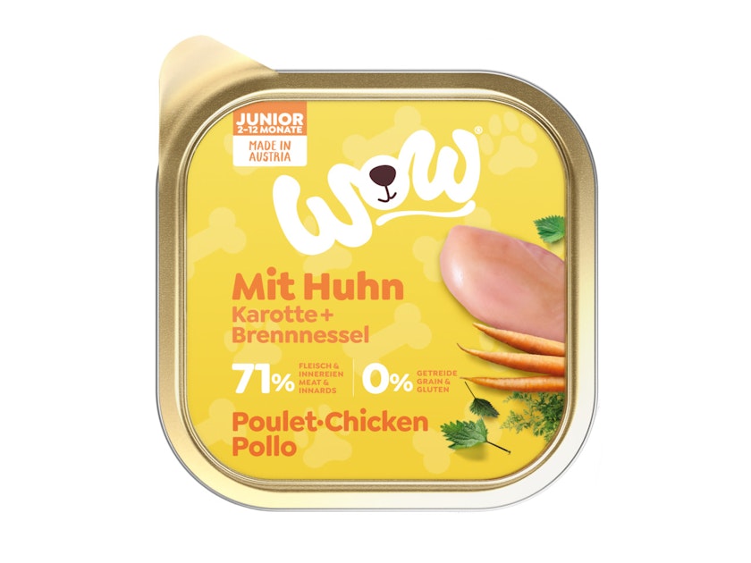 WOW Junior 150g Hundenassfutter 11 x 150 Gramm Huhn mit KarottenVorschaubild