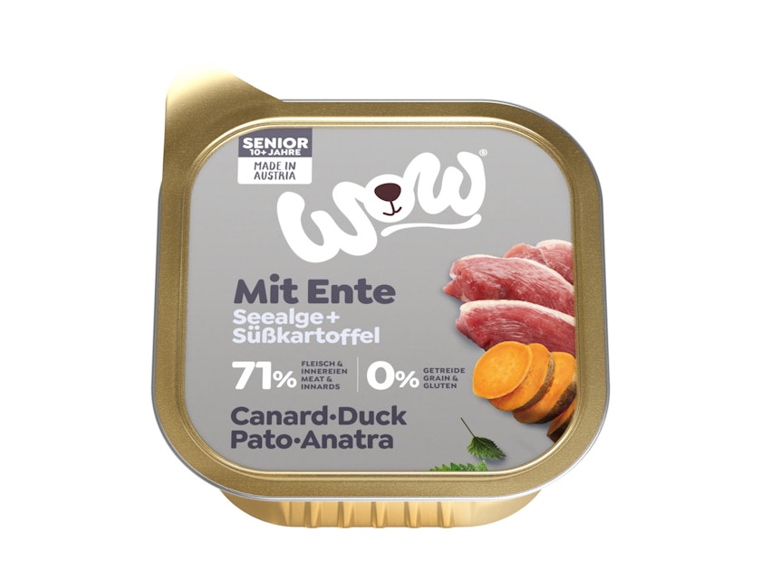 WOW Senior 150g Hundenassfutter 11 x 150 Gramm Ente mit Süßkartoffeln Vorschaubild