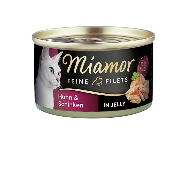 Miamor Feine Filets in Jelly 100g Dose Katzennassfutter Sparpaket 48 x 100 Gramm Huhn & SchinkenVorschaubild