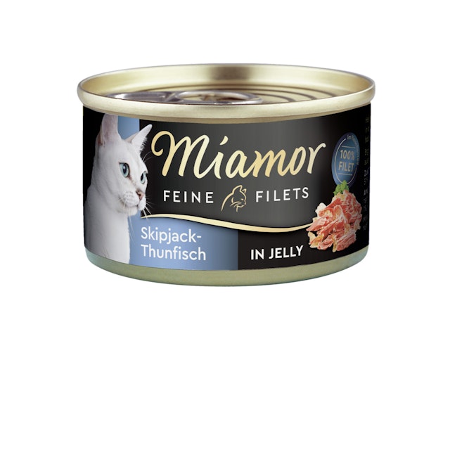 Miamor Feine Filets in Jelly 100g Dose Katzennassfutter Sparpaket 48 x 100 Gramm Skipjack-ThunfischVorschaubild