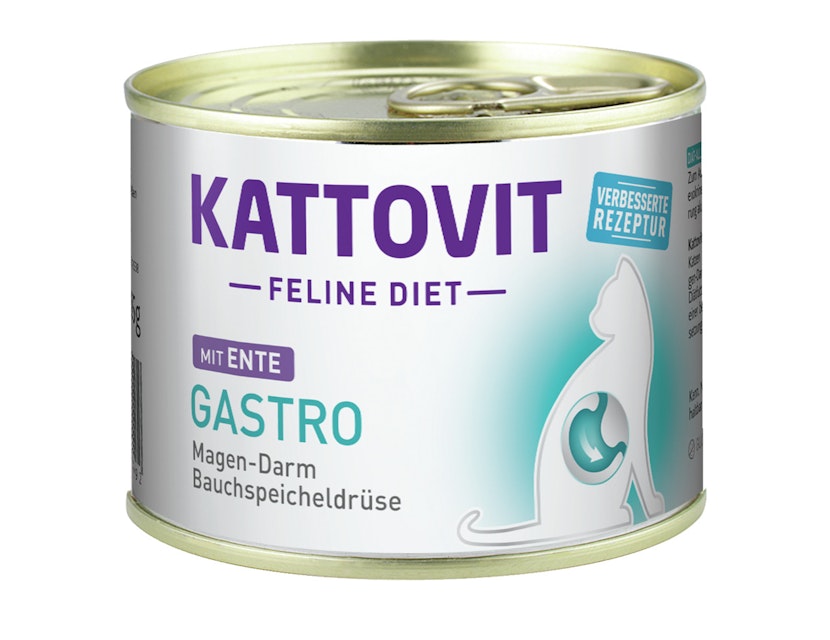 KATTOVIT Feline Diet Gastro 185g Dose Katzennassfutter Diätnahrung Sparpaket 24 x 185 Gramm mit EnteVorschaubild