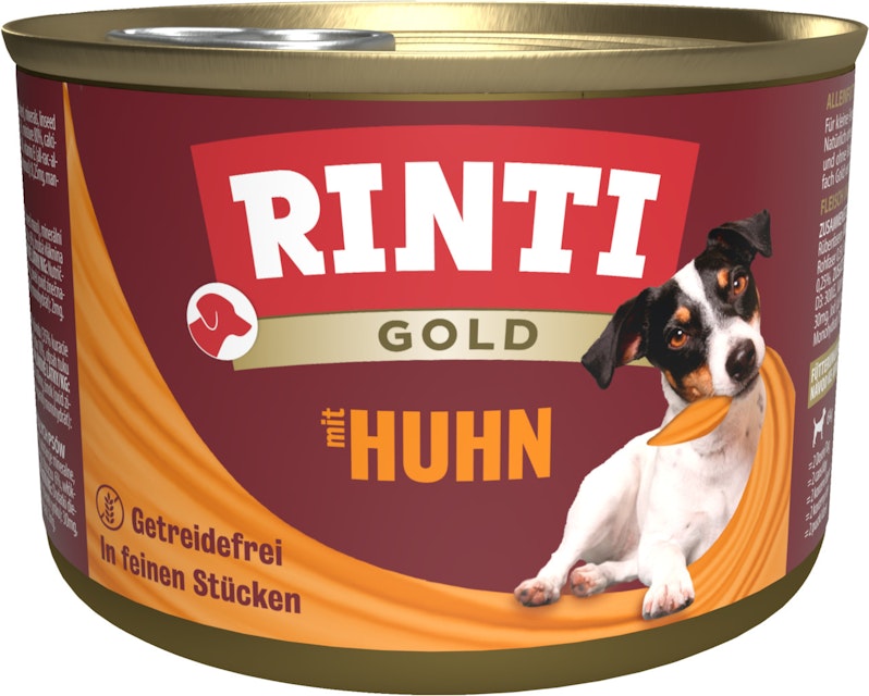 RINTI Gold 185g Dose Hundenassfutter Sparpaket 24 x 185 Gramm Adult HuhnVorschaubild