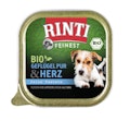 RINTI Feinest Bio 150g Schale Hundenassfutter Sparpaket 22 x 150 Gramm Geflügel Pur & HerzVorschaubild