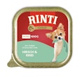 RINTI Gold Mini 100g Schale Hundenassfutter Sparpaket 32 x 100 Gramm Hirsch & RindVorschaubild