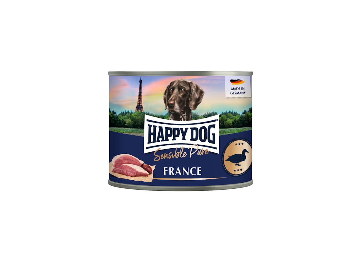 HAPPY DOG 200 Gramm Hundenassfutter Sparpaket 24 x 200 Gramm Ente Pur