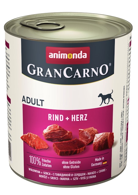 animonda Gran Carno Adult 800g Dose Hundenassfutter Sparpaket 12 x 800 Gramm Rind + HerzVorschaubild