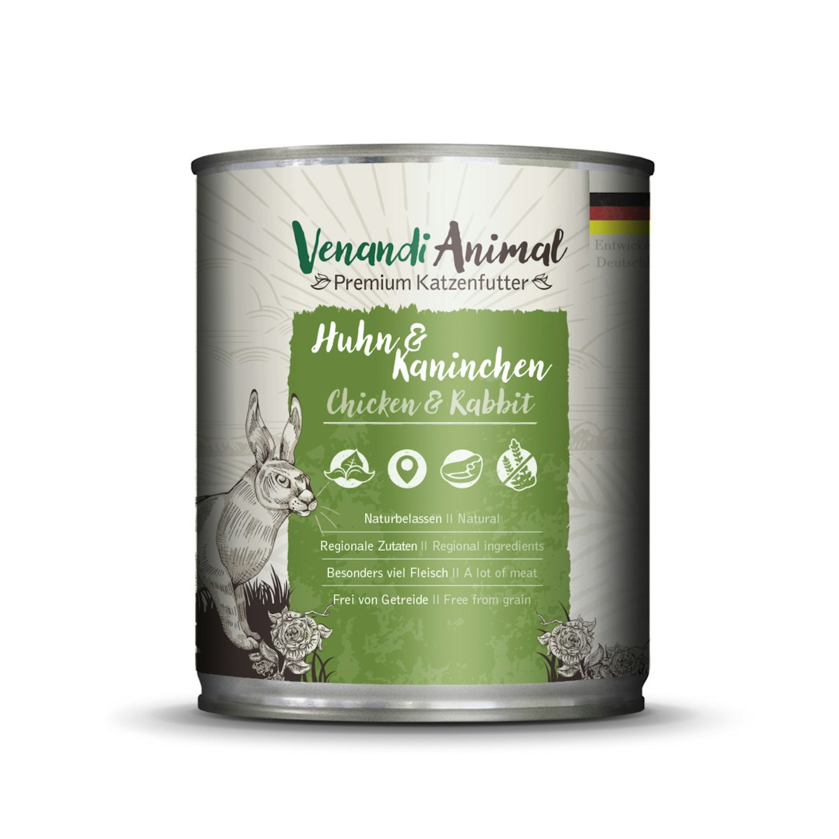 Venandi Animal 800 Gramm Katzennassfutter Sparpaket 12 x 800 Gramm Huhn & Kaninchen