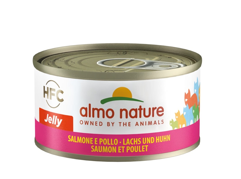 Almo Nature HFC Jelly 70g Dose Katzennassfutter Sparpaket 48 x 70 Gramm Lachs & HuhnVorschaubild