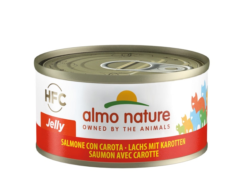 Almo Nature HFC Jelly 70g Dose Katzennassfutter Sparpaket 48 x 70 Gramm Lachs & KarotteVorschaubild