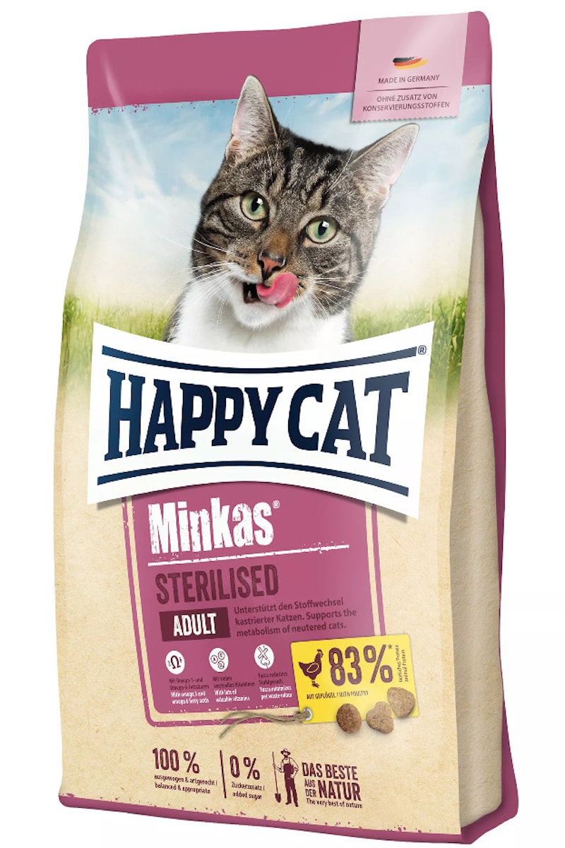 HAPPY CAT Minkas Sterilised Geflügel Katzentrockenfutter 10 Kilogramm
